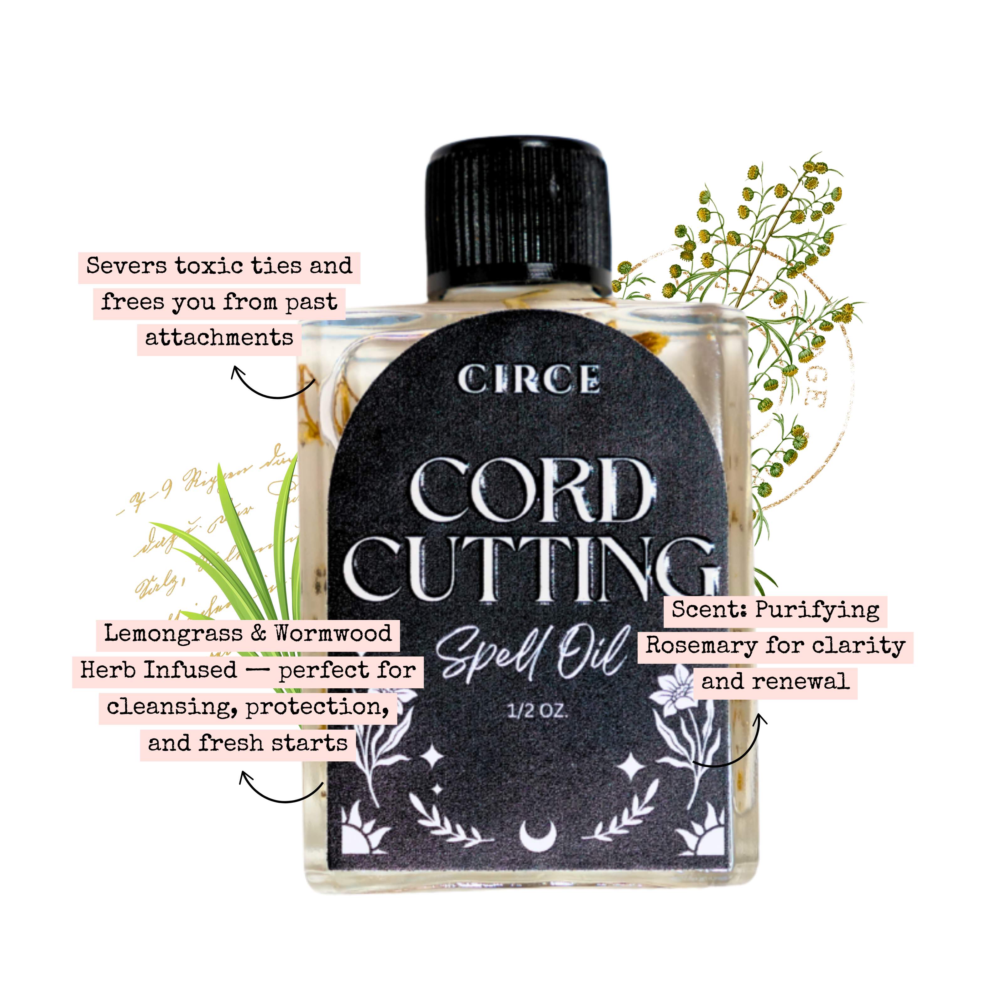 CIRCE Cord Cutting Spell Oil 1/2 oz.