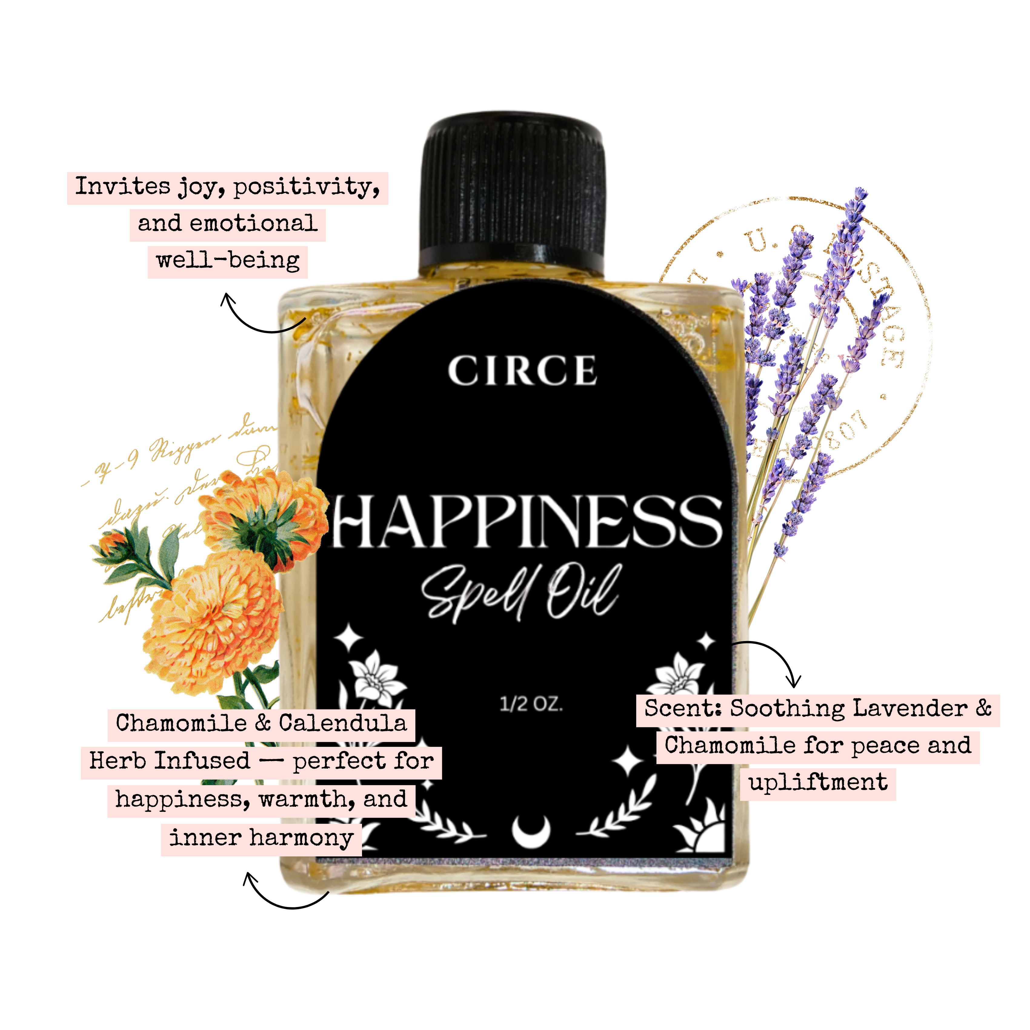 CIRCE Happiness Spell Oil 1/2 oz.