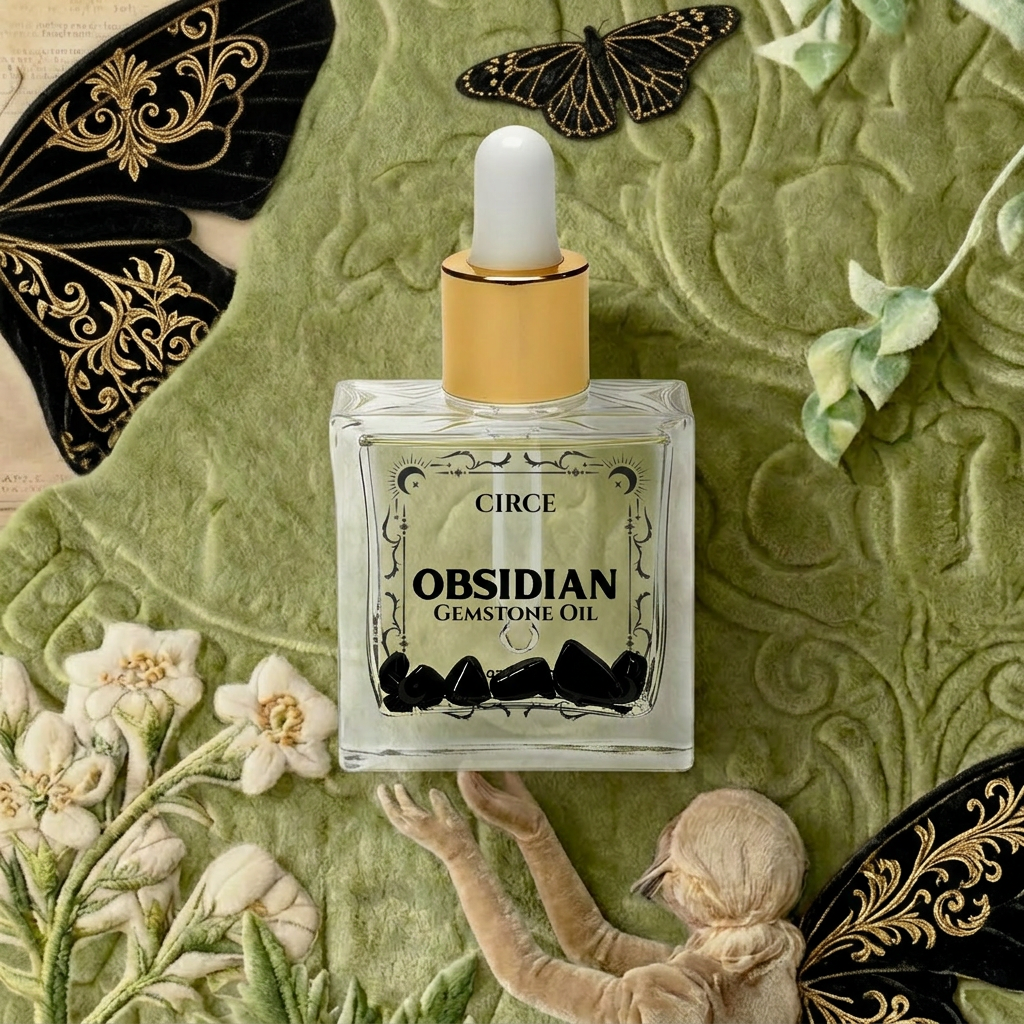 Regal Rebel 22 presents The Black Obsidian Body Oil Sample – Crystal-Infused Protection & Glow | 1 oz