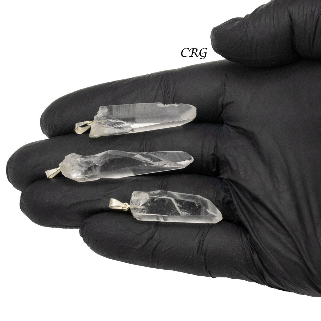 Regal Rebel 22 presents The Lemurian Quartz Point Pendants with Silver Bail (5 Pieces) Size 25 to 45 mm Crystal Jewelry Charm