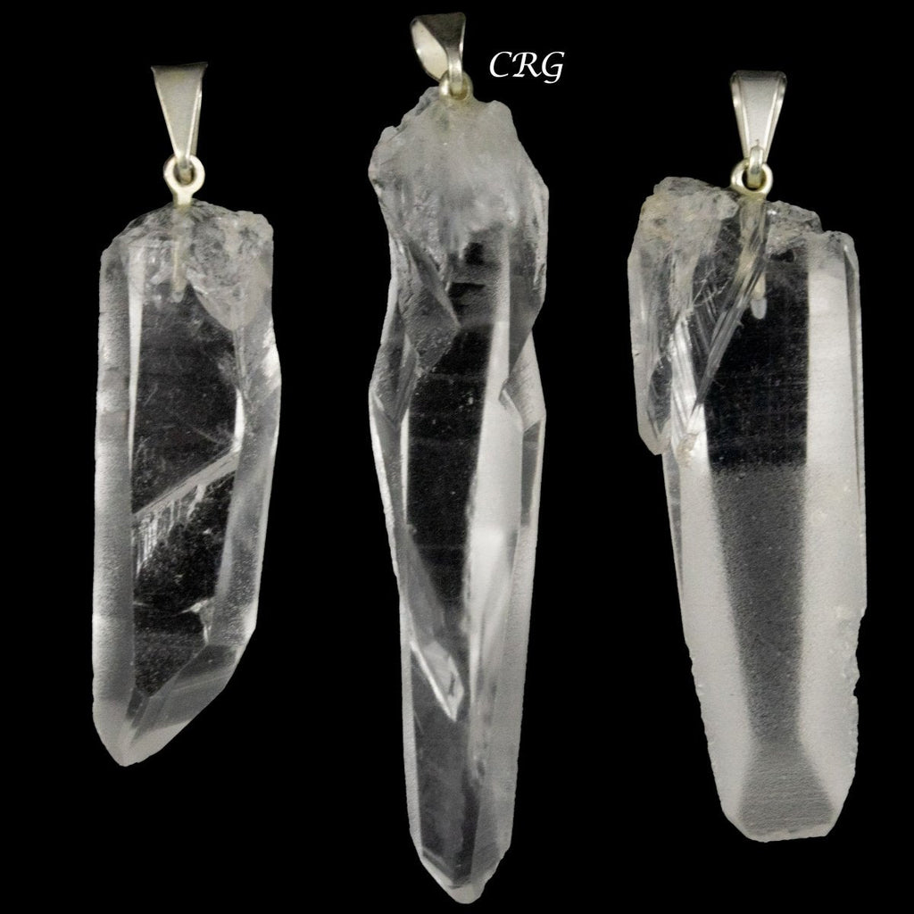 Regal Rebel 22 presents The Lemurian Quartz Point Pendants with Silver Bail (5 Pieces) Size 25 to 45 mm Crystal Jewelry Charm