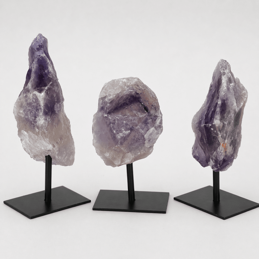 Regal Rebel 22 presents The Rough Amethyst on Metal Stand