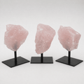 Regal Rebel 22 presents The Rough Rose Quartz on Metal Stand